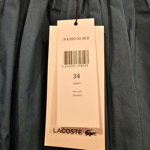 Lacoste Pleated Teal Skirt sz 24 NWT - Picture 2 of 4
